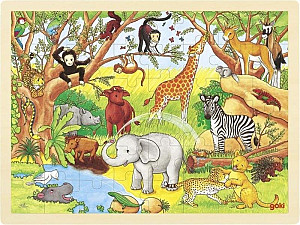 Dřevěné puzzle Afrika 48 dílků