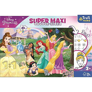 Oboustranné puzzle Veselé princezny SUPER MAXI 24 dílků