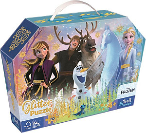 Trefl Puzzle v kufříku Disney Frozen: Kouzelné přátelství 70 dílků Třpytivé