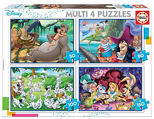 Puzzle Disney pohádky 4v1