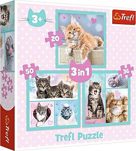Puzzle Sladká koťátka 3v1