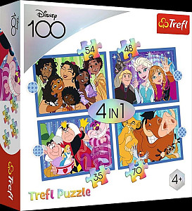 Puzzle Disney 100 let: Disneyho veselý svět 4v1