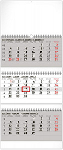 Kalendář 2024 nástěnný: 3měsíční standard skládací CZ, 29,5 × 69,5 cm