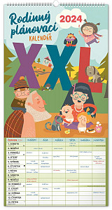 Kalendář 2024 nástěnný: Rodinný plánovací XXL, 33 × 64 cm