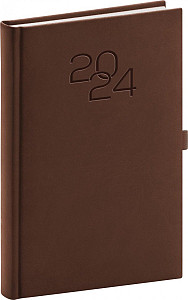 Diář 2024: Vivella Classic - hnědý, denní, 15 × 21 cm