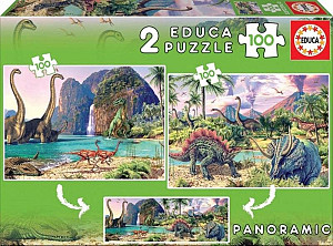 Puzzle Panorama Dinosauří svět