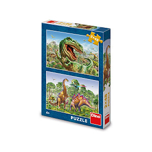 Puzzle 2x48 Souboj dinosaurů