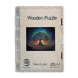 Dřevěné puzzle Strom života A3