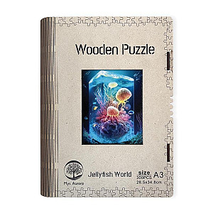 Dřevěné puzzle Jellyfish World A3