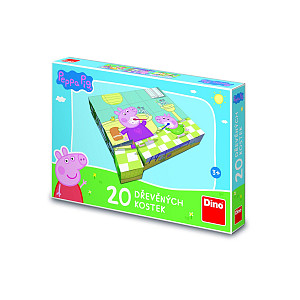 Dřevěné kostky Peppa Pig Veselý den