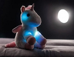 Snílek jednorožec s křídly plyš 38 cm na baterie se světlem a zvukem