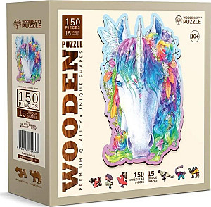 Dřevěné puzzle Stylový jednorožec 150 dílků EKO