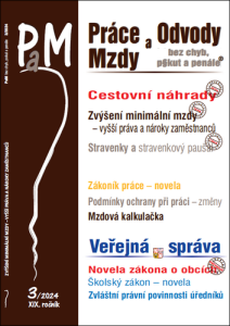 PaM 3/2024 Cestovní náhrady v roce 2024, Zvýšení minimální mzdy v roce 2024