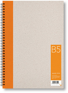 Kroužkový zápisník B5, čistý, oranžový, 50 listů
