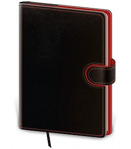 Diář 2025 Flip denní A5 černo/červená