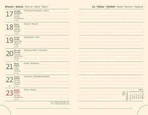 Diář 2025 Memory týdenní kapesní tmavě modrá s gumičkou