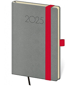 Diář 2025 New Praga týdenní kapesní tmavě šedá