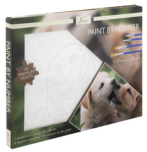 Malování podle čísel na plátno Psi