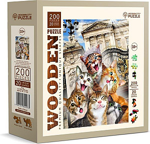 Dřevěné puzzle Koťata v Londýně