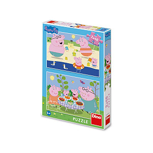Puzzle 2x48 Peppa Pig Na dovolené