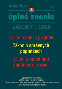 Aktualizácia I/1 2025 – daňové a účtovné zákony