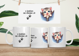 Hrneček čumáček 330ml porcelán Kočička