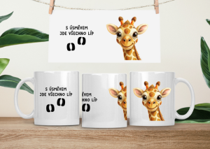 Hrneček čumáček 330ml porcelán Žirafa