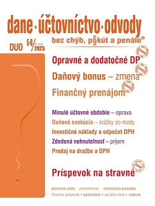 DUO 5-6/2025 – Dane, účtovníctvo, odvody bez chýb, pokút a penále
