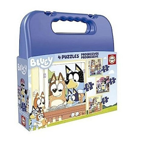 Puzzle v kufříku Bluey 4v1