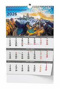Tříměsíční kalendář 2026 - nástěnný kalendář