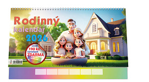 Rodinný kalendář se samolepkami 2026 - stolní kalendář