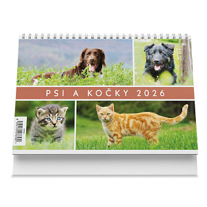 Psi a kočky 2026 - stolní kalendář
