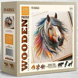 Dřevěné puzzle Jemný kůň 250 dílků
