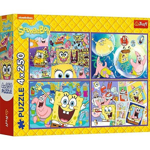 Puzzle Šílený svět Spongeboba 4x250 dílků