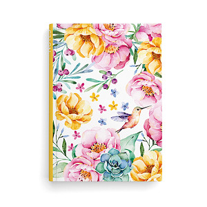 Notes linkovaný A5 lamino Květy