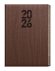 Denní diář 2026 Ctirad s výsekem Wood A5 hnědá