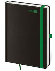 Týdenní diář 2026 B6 Black Green s poutkem