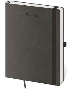 Týdenní diář 2026 B6 Flexies tmavě šedý s poutkem