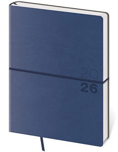 Týdenní diář 2026 B6 Flexio tmavě modrý s gumičkou