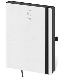 Denní diář 2026 A5 Memory bílý s gumičkou