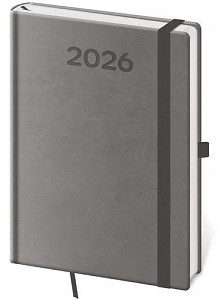 Týdenní diář 2026 A5 Print Pop šedý