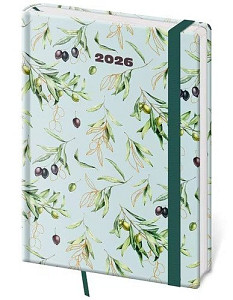 Denní diář 2026 A5 Vario Olive s gumičkou