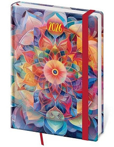 Denní diář 2026 A5 Vario Kaleidoscope s gumičkou