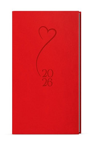Týdenní diář 2026 Jakub Vivella s ražbou kapesní červená Srdce
