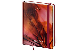 Týdenní diář 2026 A5 Vario Matragi Red s gumičkou