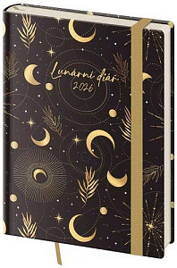 Týdenní diář 2026 B6 Lunární Luna s gumičkou
