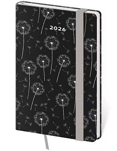 Kapesní diář 2026 Vario Dandelion s gumičkou