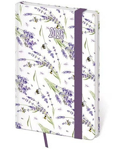 Kapesní diář 2026 Vario Lavender s gumičkou