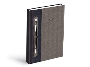 Diář 2026 D801 PU dark blue/gray