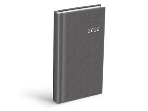 Diář 2026 D802 PVC dark gray 90x170mm